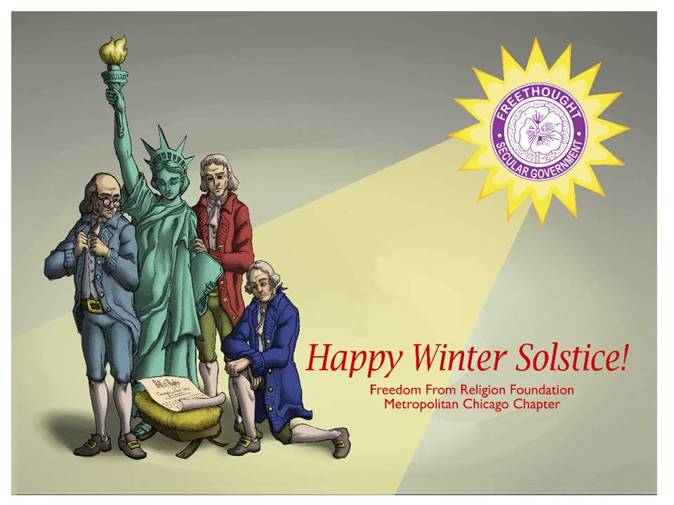 In Response to Religious Displays, Atheists Put Up Winter Solstice Sign in ...