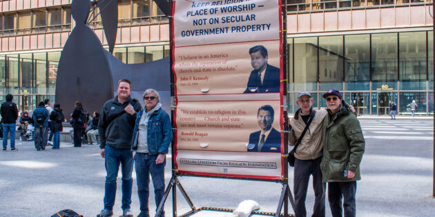 FFRFMCC Returns to Chicago’s Daley Center Plaza to Protest Catholic Intrusion on Government Property